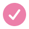 Pink checkmark icon on black background